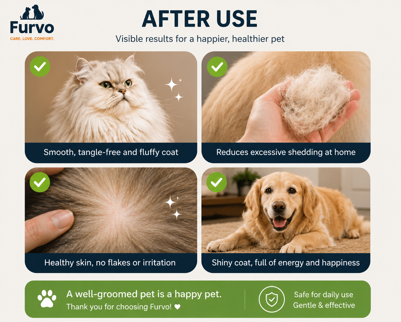 FurFree™ Self-Cleaning Pet Brush | Furvvy
