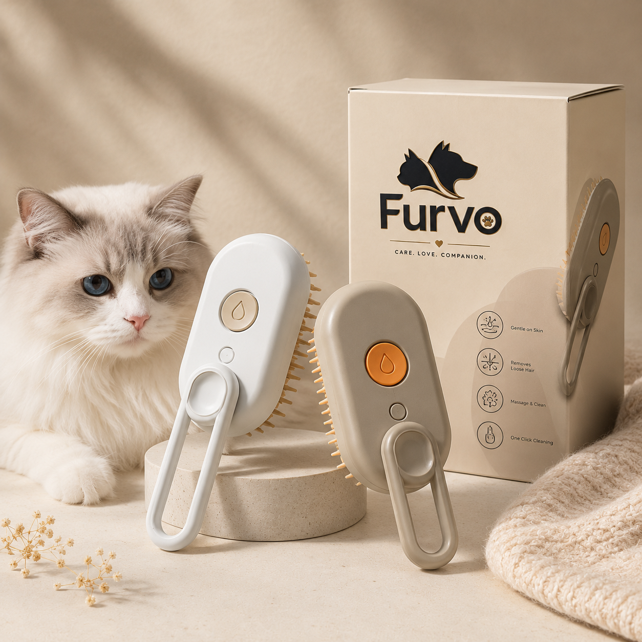 FurFree™ Self-Cleaning Pet Brush | Furvvy