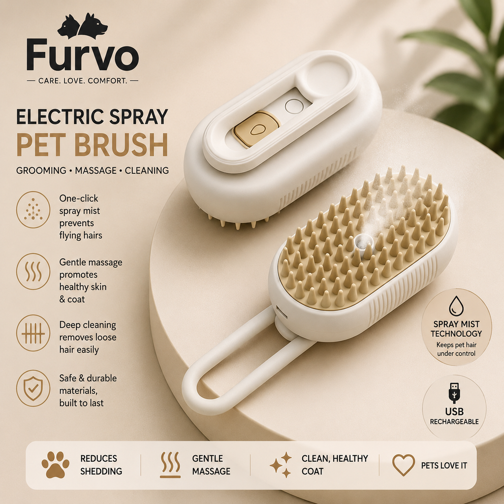 FurFree™ Self-Cleaning Pet Brush | Furvvy