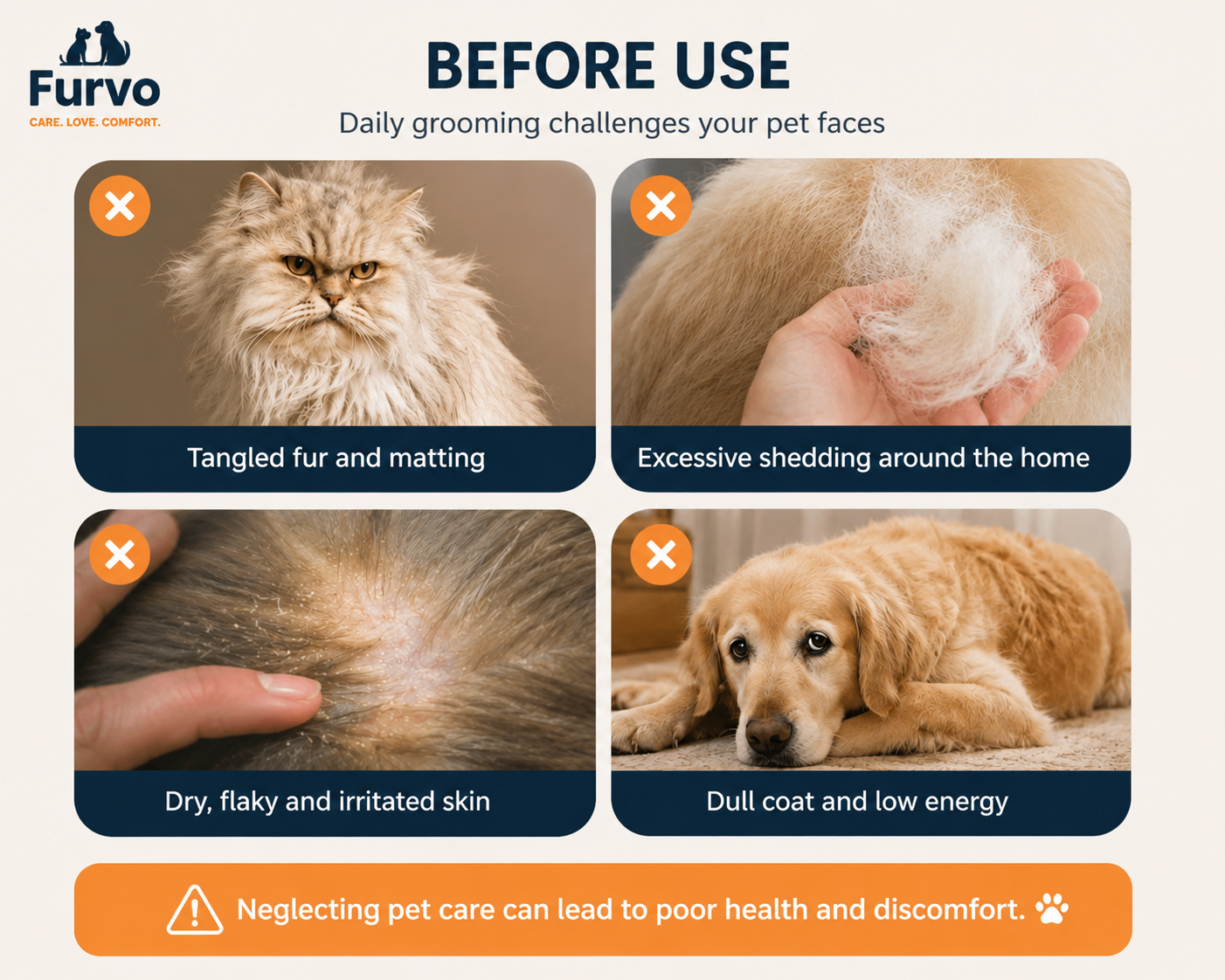 FurFree™ Self-Cleaning Pet Brush | Furvvy