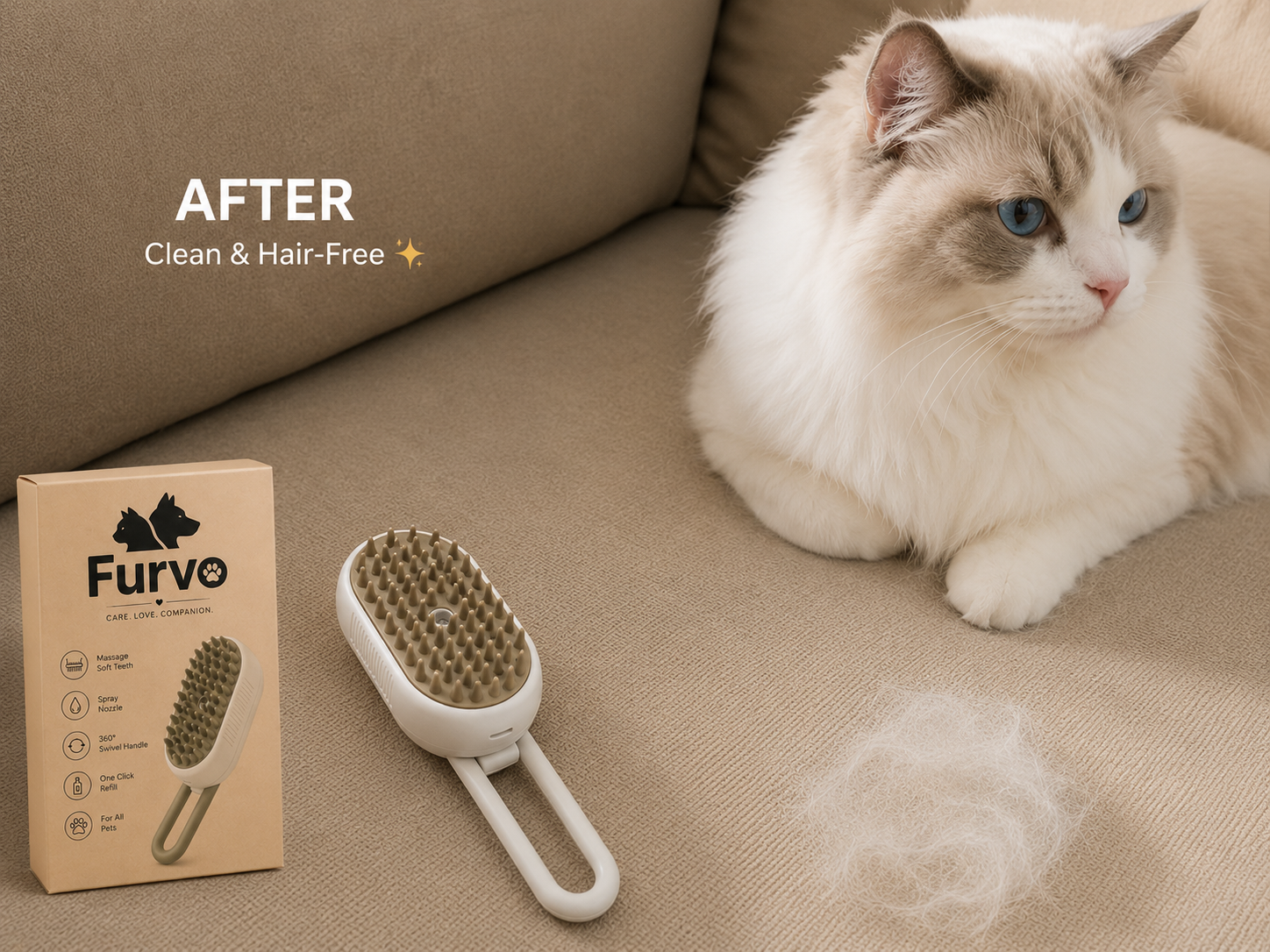 FurFree™ Self-Cleaning Pet Brush | Furvvy